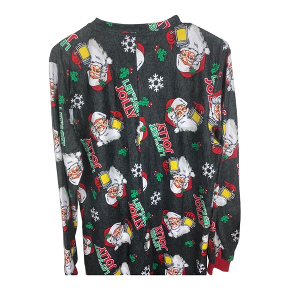 One Piece Santa Drinking Beer Let’s Get Ugly One Piece S/M Unisex - Picture 4 of 6